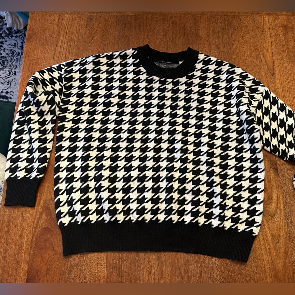 Black and White Houndstooth Sweater